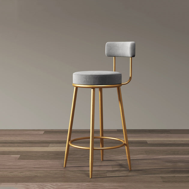 Glam Barhocker ohne Armlehnen, Barhocker aus Eisen mit Samtkissen