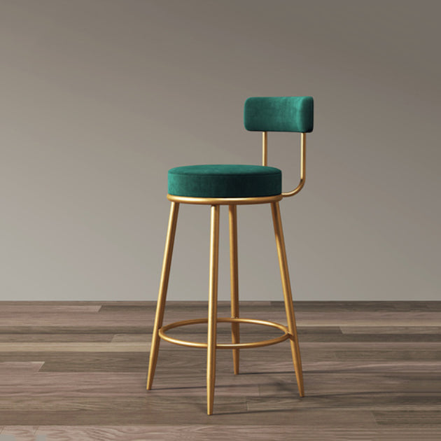 Glam Barhocker ohne Armlehnen, Barhocker aus Eisen mit Samtkissen