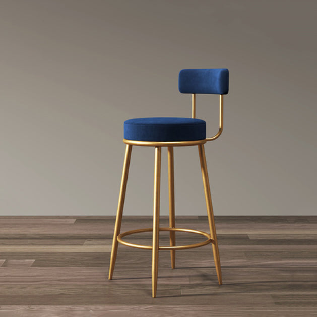 Glam Barhocker ohne Armlehnen, Barhocker aus Eisen mit Samtkissen