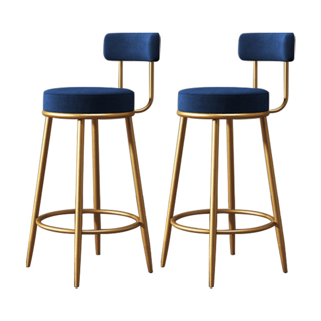 Glam Barhocker ohne Armlehnen, Barhocker aus Eisen mit Samtkissen