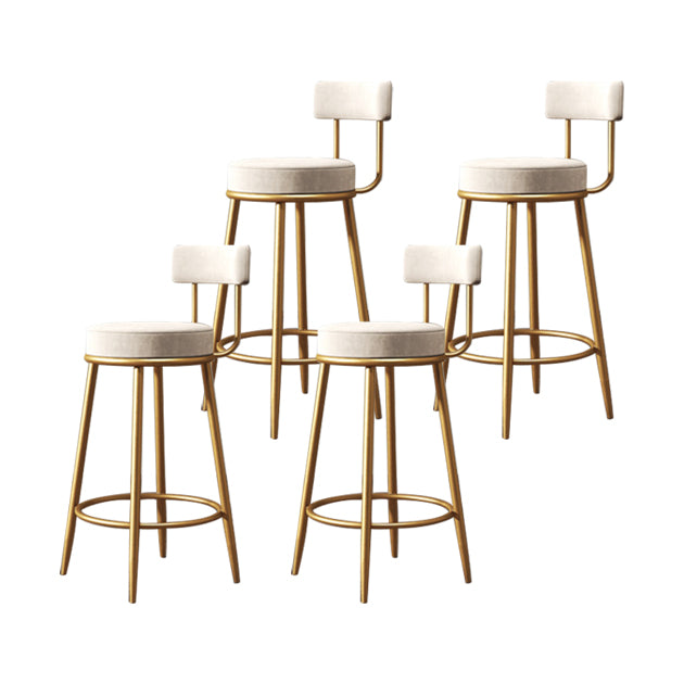 Glam Barhocker ohne Armlehnen, Barhocker aus Eisen mit Samtkissen