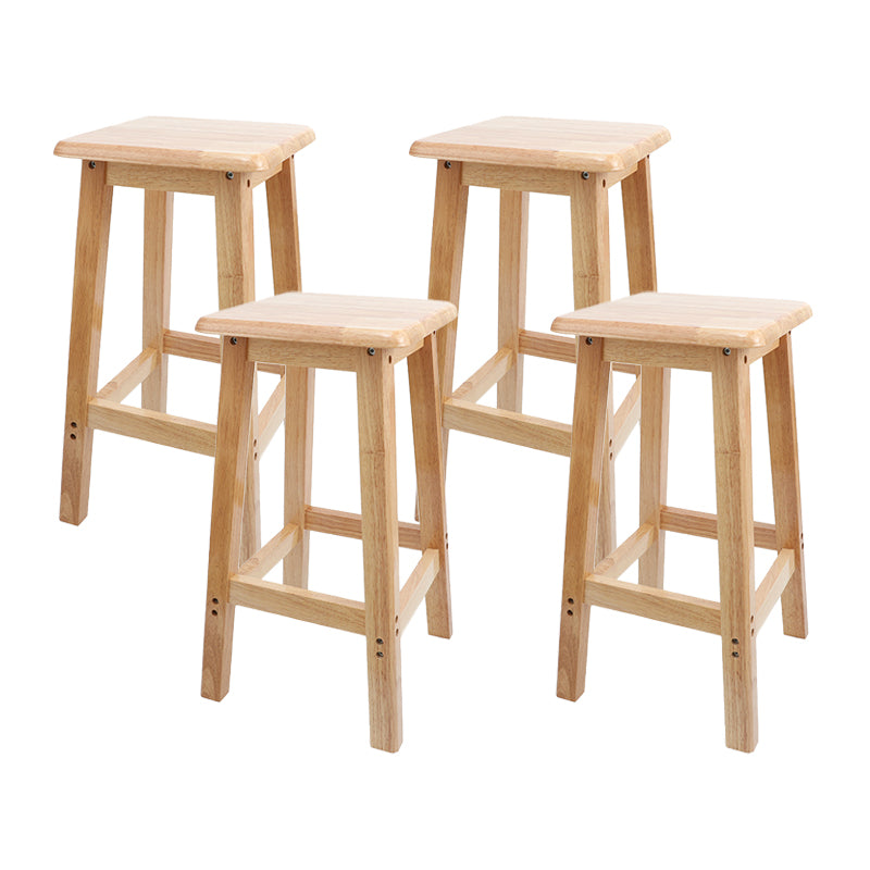 Taburete de bar sin respaldo moderno sin brazos de madera para el hogar con asiento y pedal de madera