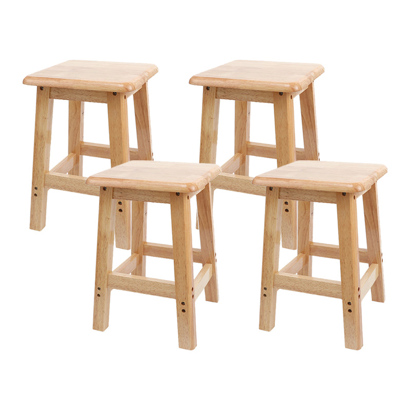 Taburete de bar sin respaldo moderno sin brazos de madera para el hogar con asiento y pedal de madera