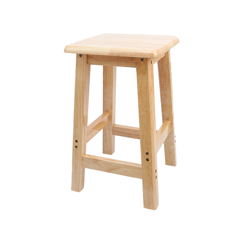 Taburete de bar sin respaldo moderno sin brazos de madera para el hogar con asiento y pedal de madera