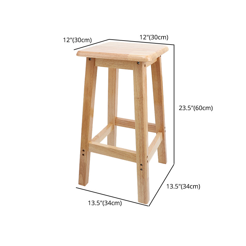 Taburete de bar sin respaldo moderno sin brazos de madera para el hogar con asiento y pedal de madera