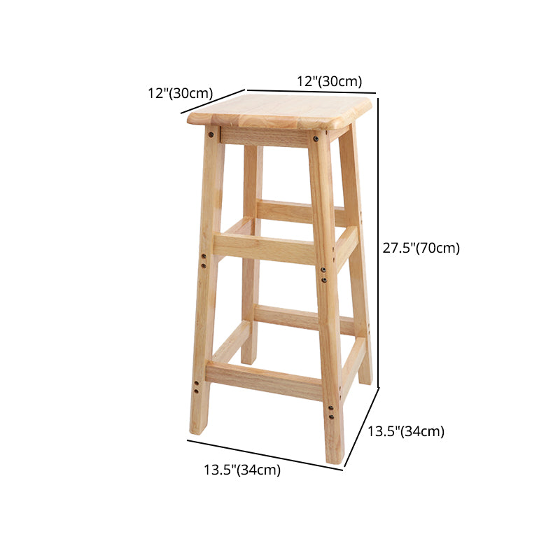 Taburete de bar sin respaldo moderno sin brazos de madera para el hogar con asiento y pedal de madera
