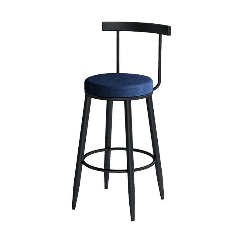 Moderne Theke rund Barhocker Armless Velvet Bar Stuhl mit Footstützeneisenbasis