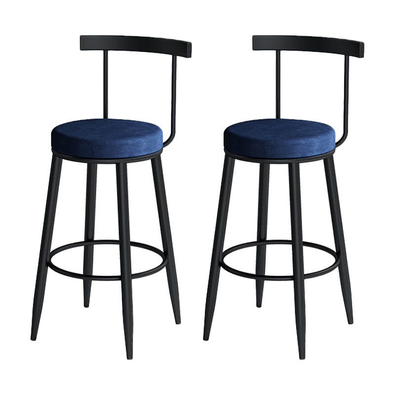 Moderne Theke rund Barhocker Armless Velvet Bar Stuhl mit Footstützeneisenbasis
