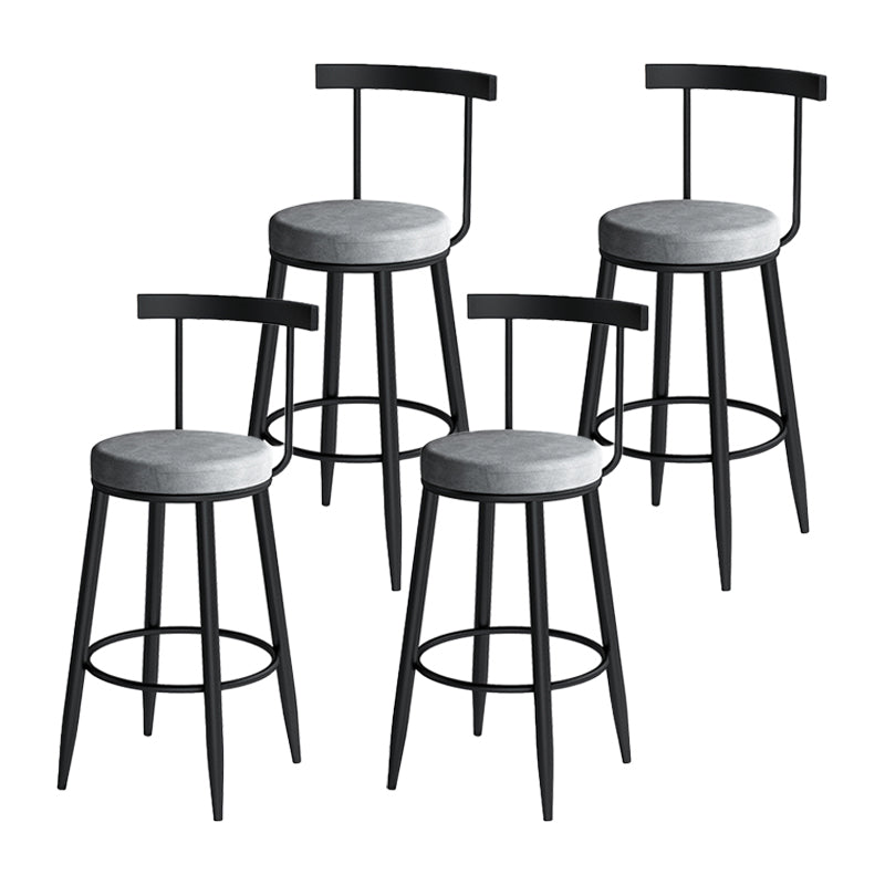 Moderne Theke rund Barhocker Armless Velvet Bar Stuhl mit Footstützeneisenbasis