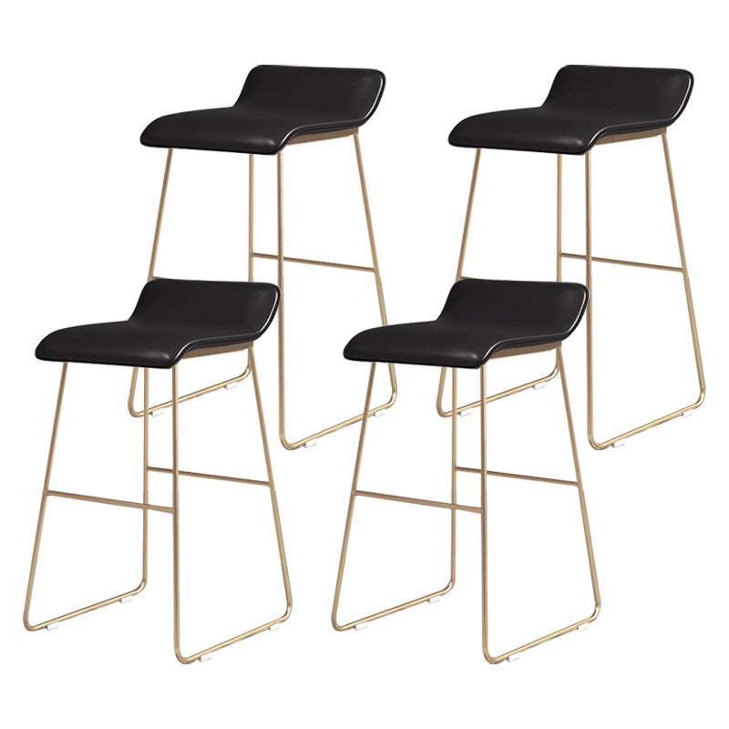 Taburete de bar redondo Glam, taburete de bar de cuero sin brazos con reposapiés, base de hierro