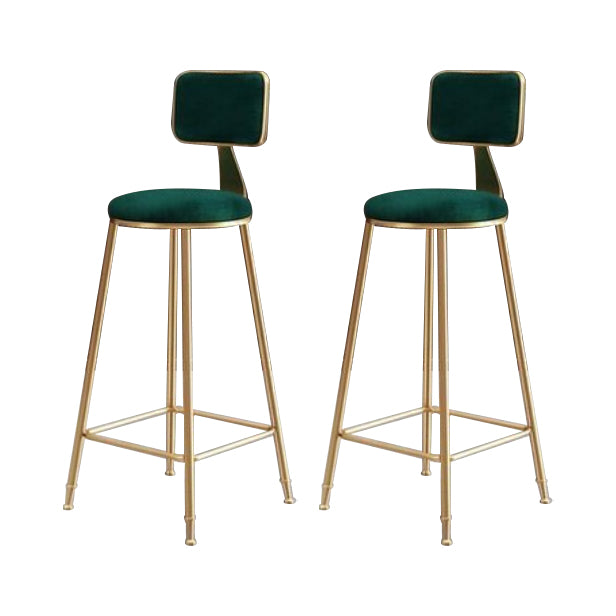 Glam Armless Counter Stool Iron Household Bar Stool with Cushion and Pedal