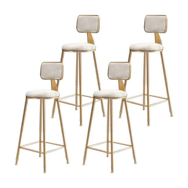 Glam Armless Counter Stool Iron Household Bar Stool with Cushion and Pedal