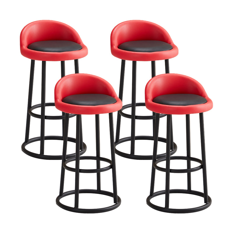 Taburete moderno sin brazos para el hogar, taburete de Bar de hierro con cojín y Pedal