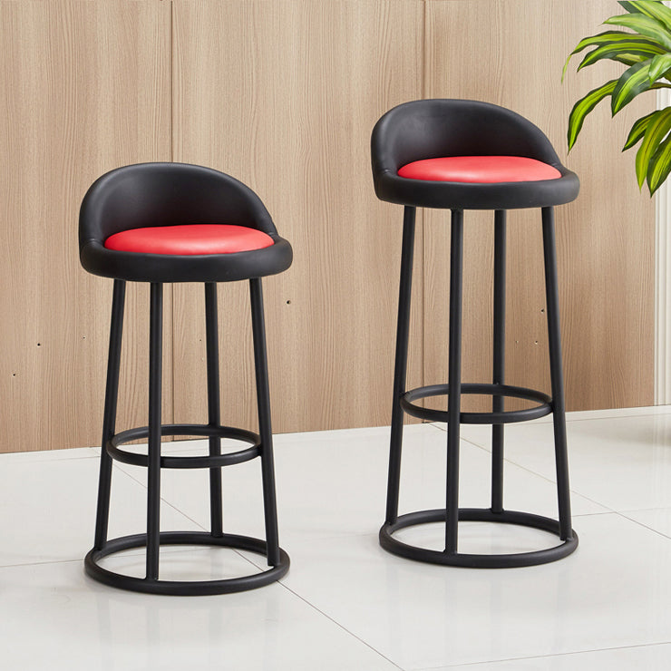 Taburete moderno sin brazos para el hogar, taburete de Bar de hierro con cojín y Pedal
