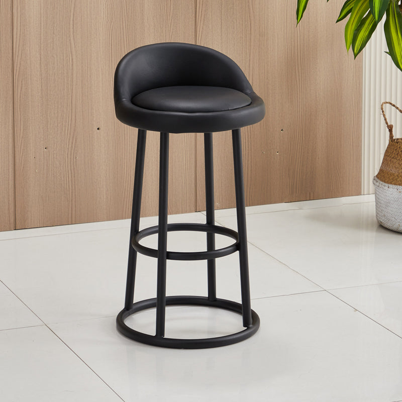 Taburete moderno sin brazos para el hogar, taburete de Bar de hierro con cojín y Pedal