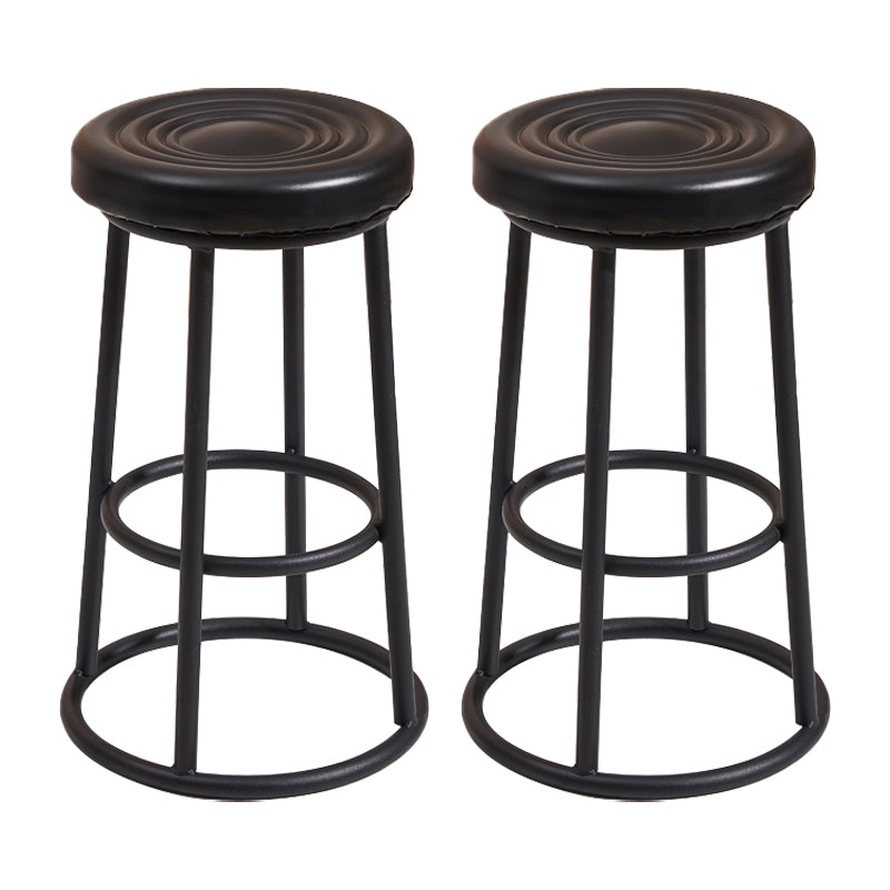 Taburete moderno sin brazos para el hogar, taburete de Bar de hierro con cojín y Pedal