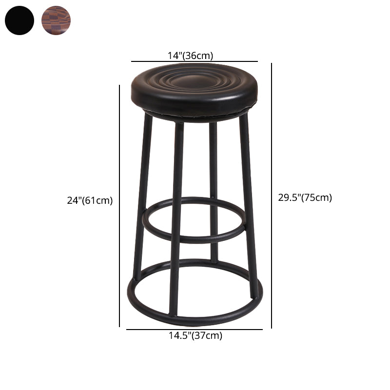 Taburete moderno sin brazos para el hogar, taburete de Bar de hierro con cojín y Pedal