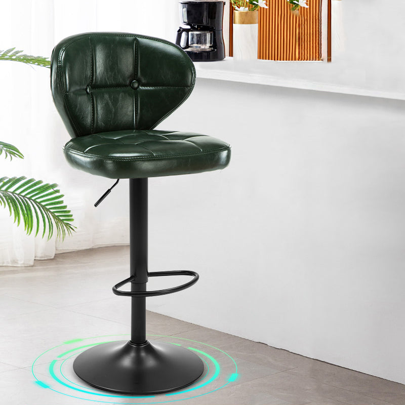Taburete de bar giratorio elevable moderno, taburete de bar de acero para el hogar con cojín y Pedal