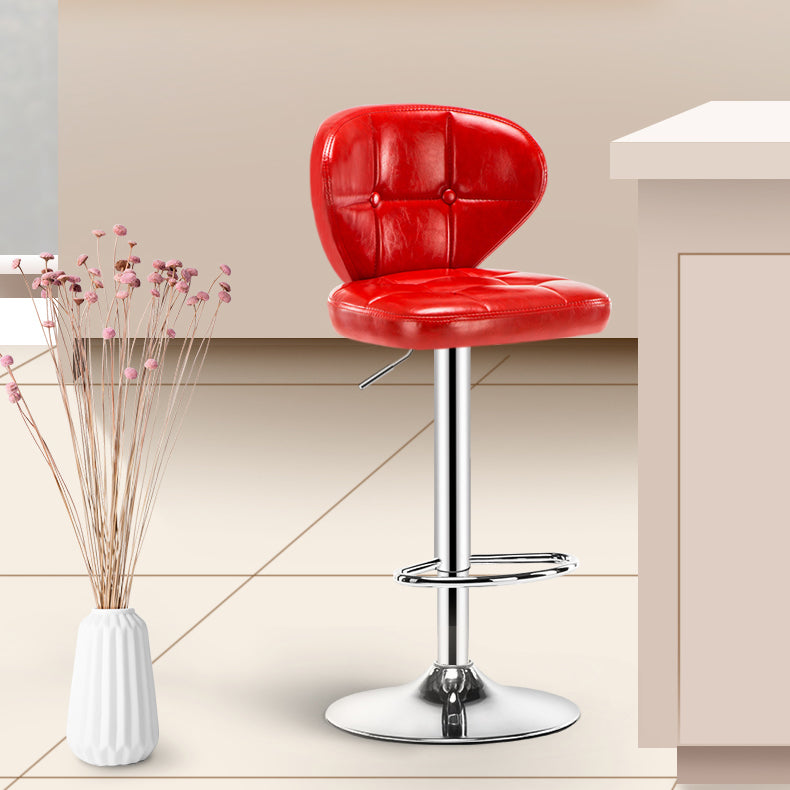 Taburete de bar giratorio elevable moderno, taburete de bar de acero para el hogar con cojín y Pedal