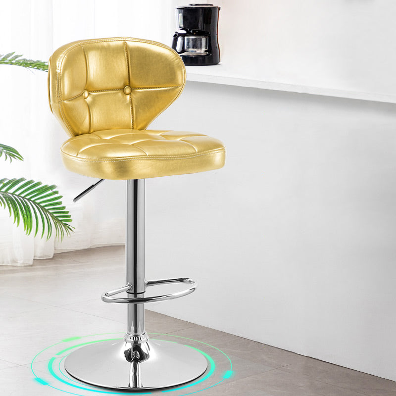 Taburete de bar giratorio elevable moderno, taburete de bar de acero para el hogar con cojín y Pedal