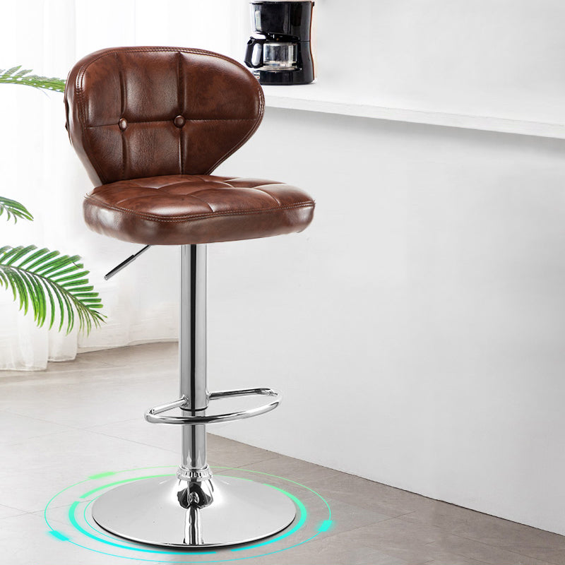 Taburete de bar giratorio elevable moderno, taburete de bar de acero para el hogar con cojín y Pedal