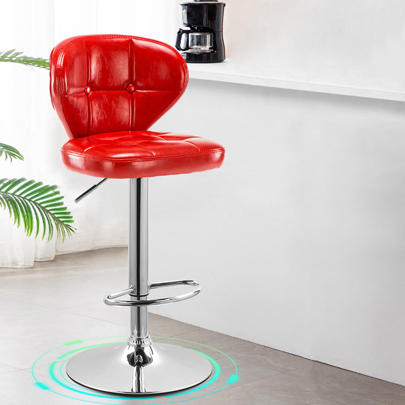 Taburete de bar giratorio elevable moderno, taburete de bar de acero para el hogar con cojín y Pedal