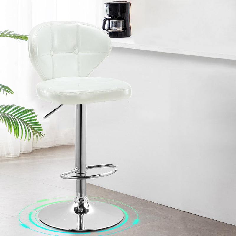 Taburete de bar giratorio elevable moderno, taburete de bar de acero para el hogar con cojín y Pedal