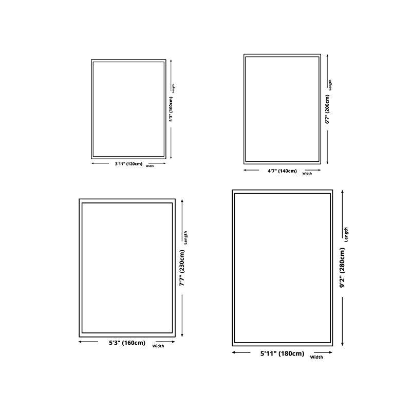 Color Block Carpet Polyster Rug Stain Resistant Indoor Rug for Living Room