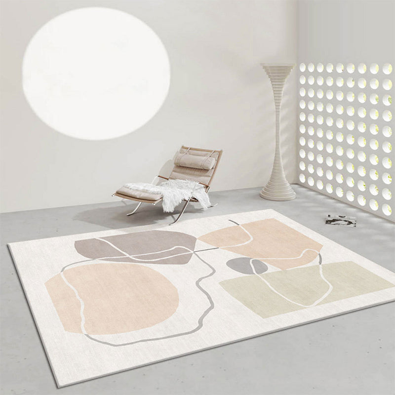 Contemporary Rug Polyester Rug Anti-Slip Backing Carpet for Living Room