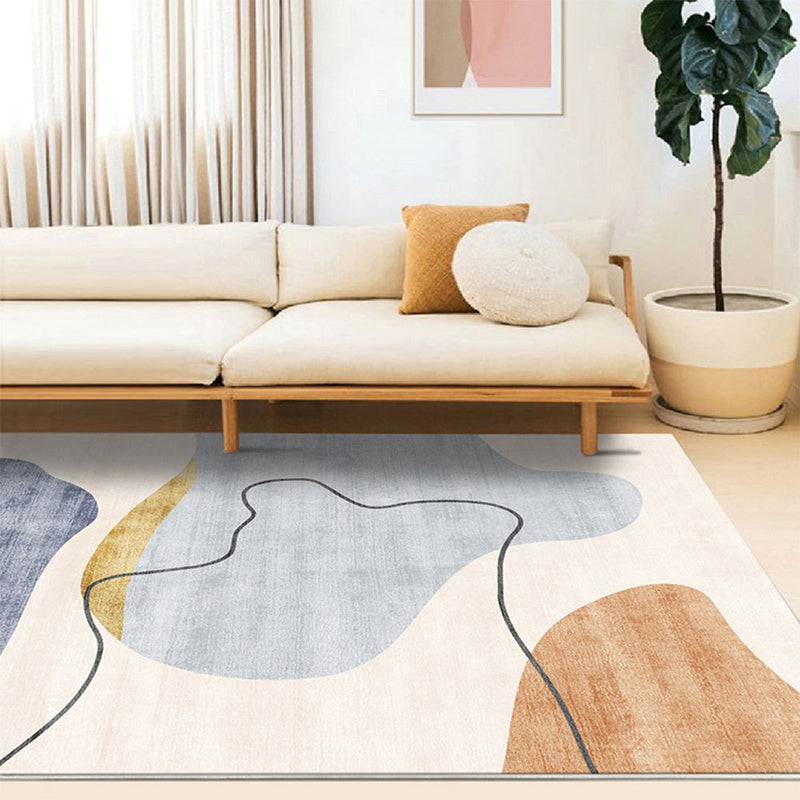 Contemporary Rug Polyester Rug Anti-Slip Backing Carpet for Living Room