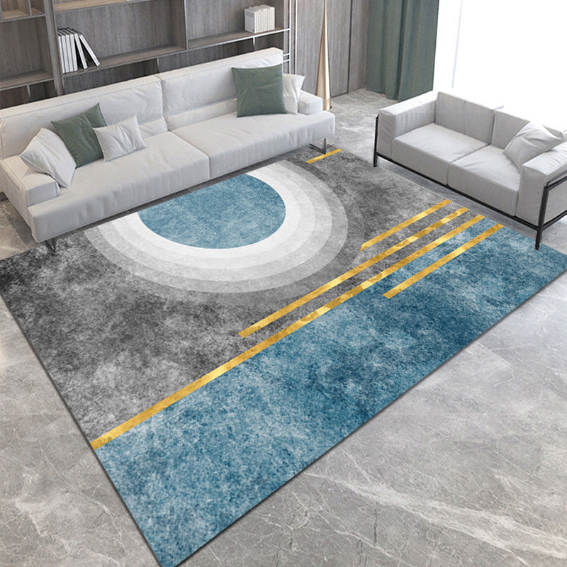 Modern Rug Geometric Washable Rug Polyester Stain Resistant Carpet for Home Decor
