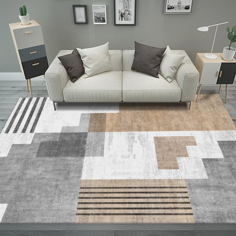 Magnificent Modern Rug Orange Color Piece Rug Stain Resistant Rug for Living Room