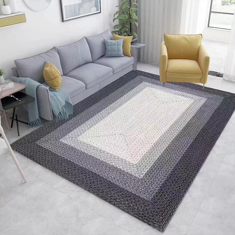 Apricot Striped Rug Polyester Modern Rug Washable Rug for Home Decor