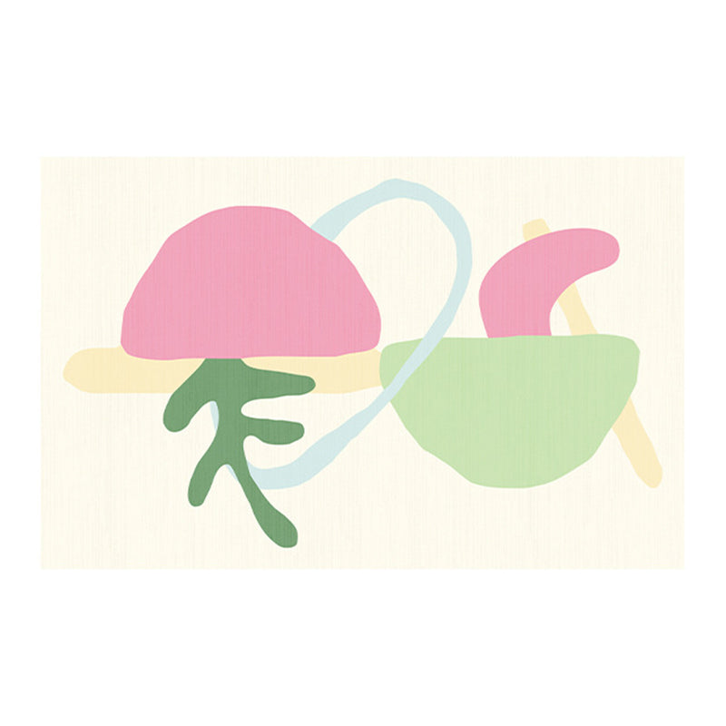 Rosa Farbstück Innenpolypolyester Minimalistische Teppichfleck -Widerstandsteppich für Wohnzimmer