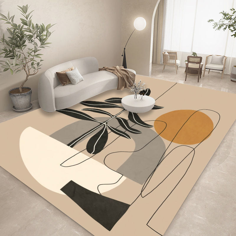 Tapis de bloc de couleur tapis intérieur tapis de géométrie nordique