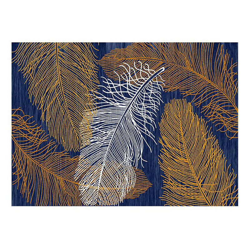 Dark Pink Simple Rug Polyester Plant Rug Stain Resistant Rug for Living Room