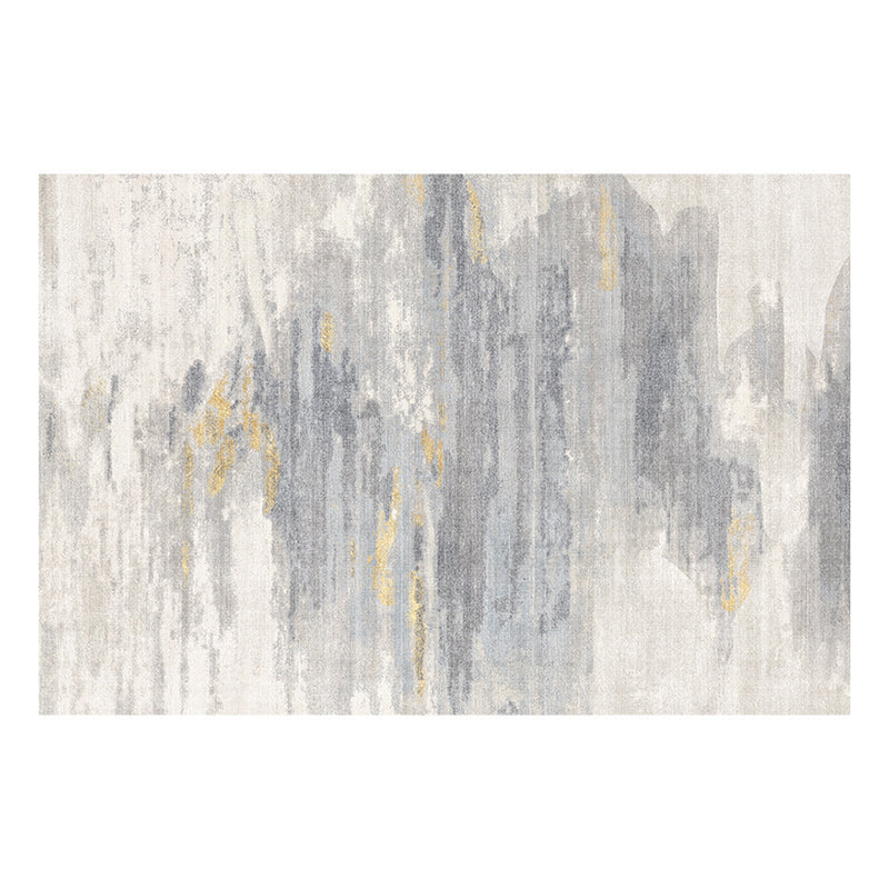 Grau hellfarbener Teppich abstrakter Muster Polyester Fläche Teppich Anti-Schlupf-Fläche Teppich für Raum