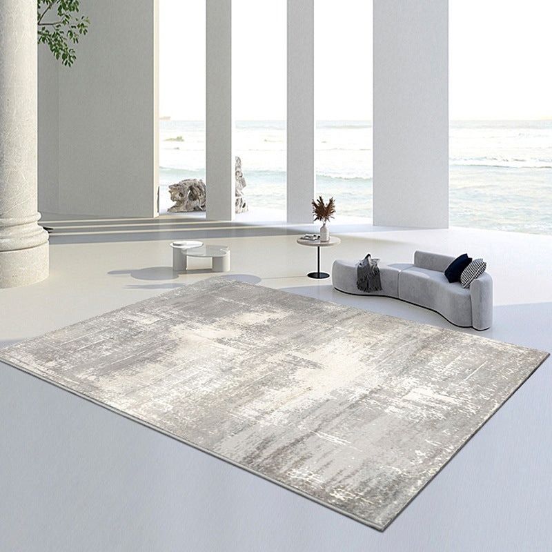 Grau hellfarbener Teppich abstrakter Muster Polyester Fläche Teppich Anti-Schlupf-Fläche Teppich für Raum