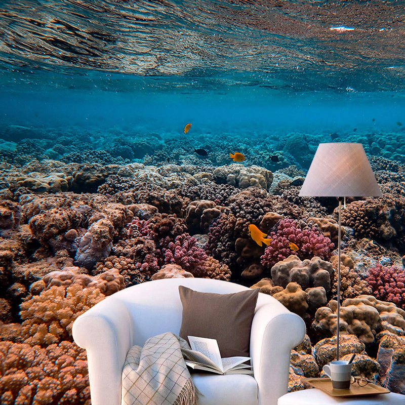 Undersea Mural Horizontal Photography Decorative Environment Friendly for Home Decor