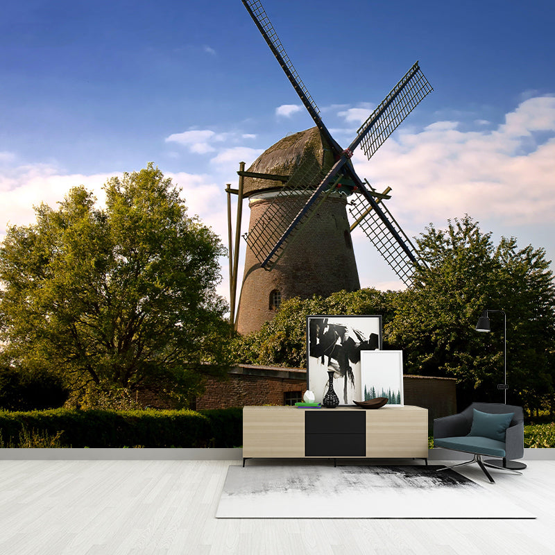 Windmill Mural Bright Color Wallpaper Living Room Bedroom Wall Mural