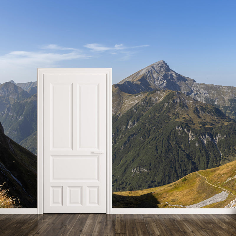 Living Room Bedroom Mural Mountain Pattern Wall Mural in Light Color