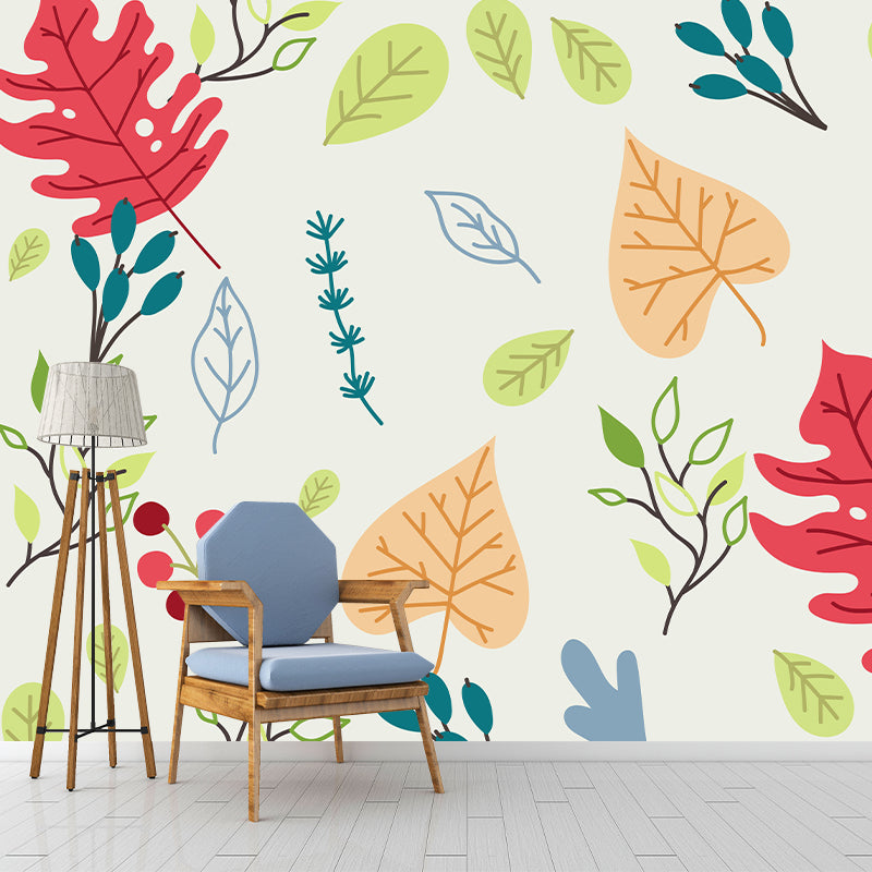 Illustration Tropical Plants Pattern Mural Wallpaper Bedroom Wall Mural