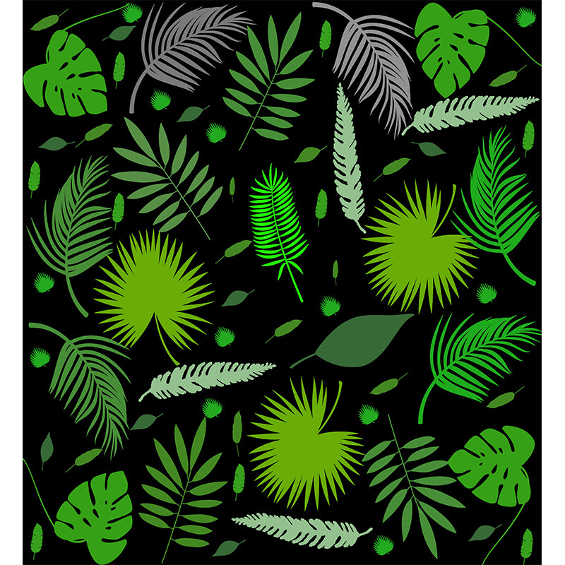 Horizontal Illustration Mural Wallpaper Tropical Plants Room Wall Mural