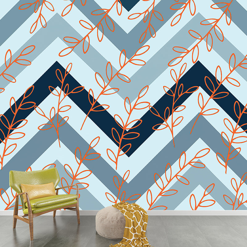 Mildew Resistant Mural Wallpaper Tropical Plants Living Room Wall Mural