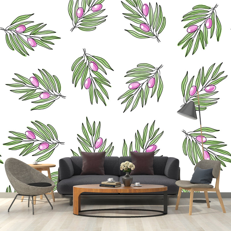 Illustration Environment Friendly Mural Wallpaper Tropical Plants Living Room Wall Mural