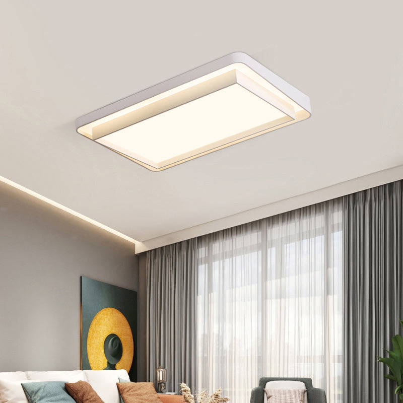 Lámpara de techo LED contemporánea, lámpara empotrada blanca con pantalla acrílica