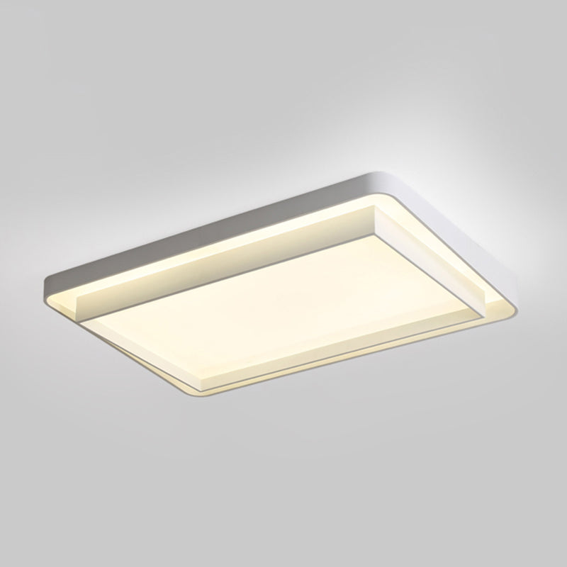 Lámpara de techo LED contemporánea, lámpara empotrada blanca con pantalla acrílica