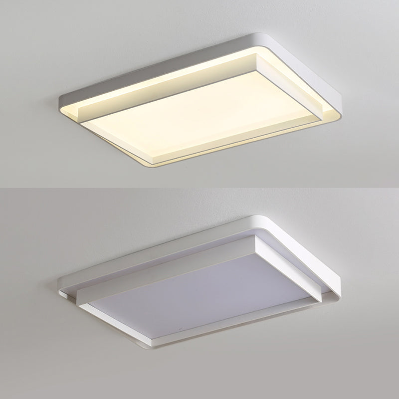 Lámpara de techo LED contemporánea, lámpara empotrada blanca con pantalla acrílica
