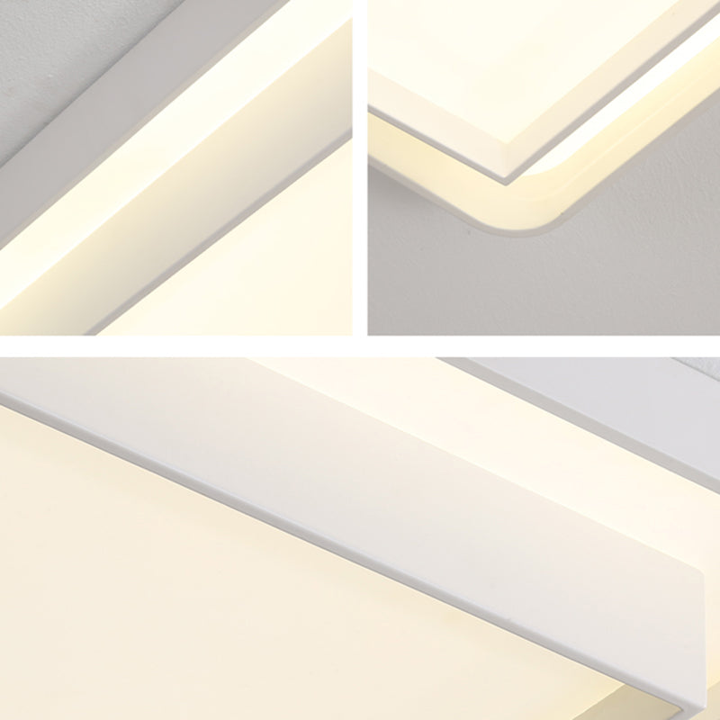 Lámpara de techo LED contemporánea, lámpara empotrada blanca con pantalla acrílica