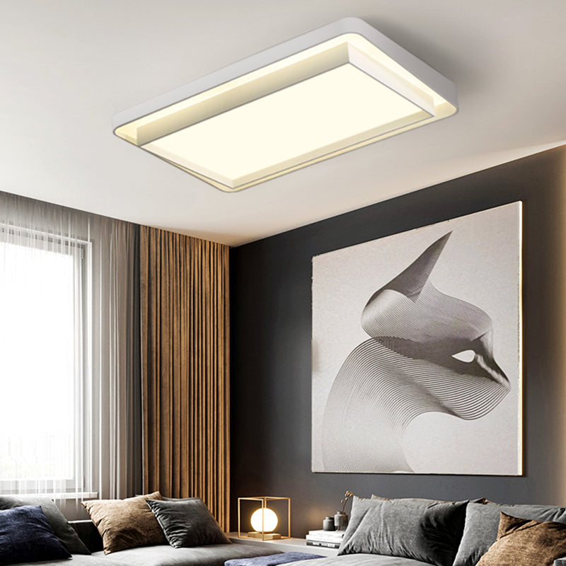 Lámpara de techo LED contemporánea, lámpara empotrada blanca con pantalla acrílica